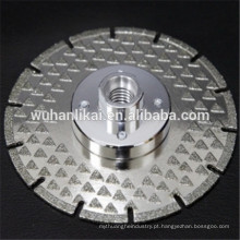 Com flange M14 115mm segmento de aro de diamante disco galvanizado para granito, lâmina de corte de mármore, lâmina de corte de pedra